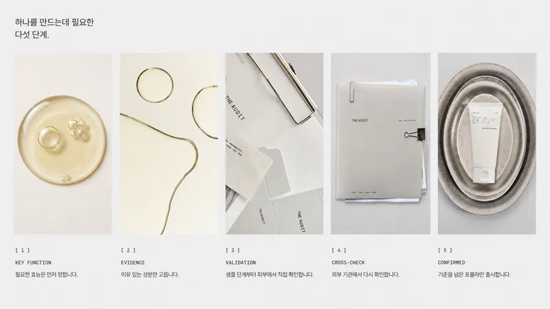 디오딧은 하나의 제품을 만들 때 다섯 단계를 거칩니다 ㅡ THE AUDIT Formula™